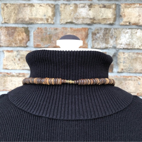 Vintage Chunky Boho Carved Wood African Safari Pink Brown Black Necklace - Picture 9 of 14